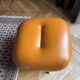 Pouf / Ottoman vintage cognac leather – 60s/70s modernist style