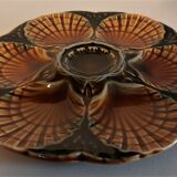 Assiette à huîtres en faïence Sarreguemines