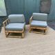 Paire de fauteuils en rotin vintage