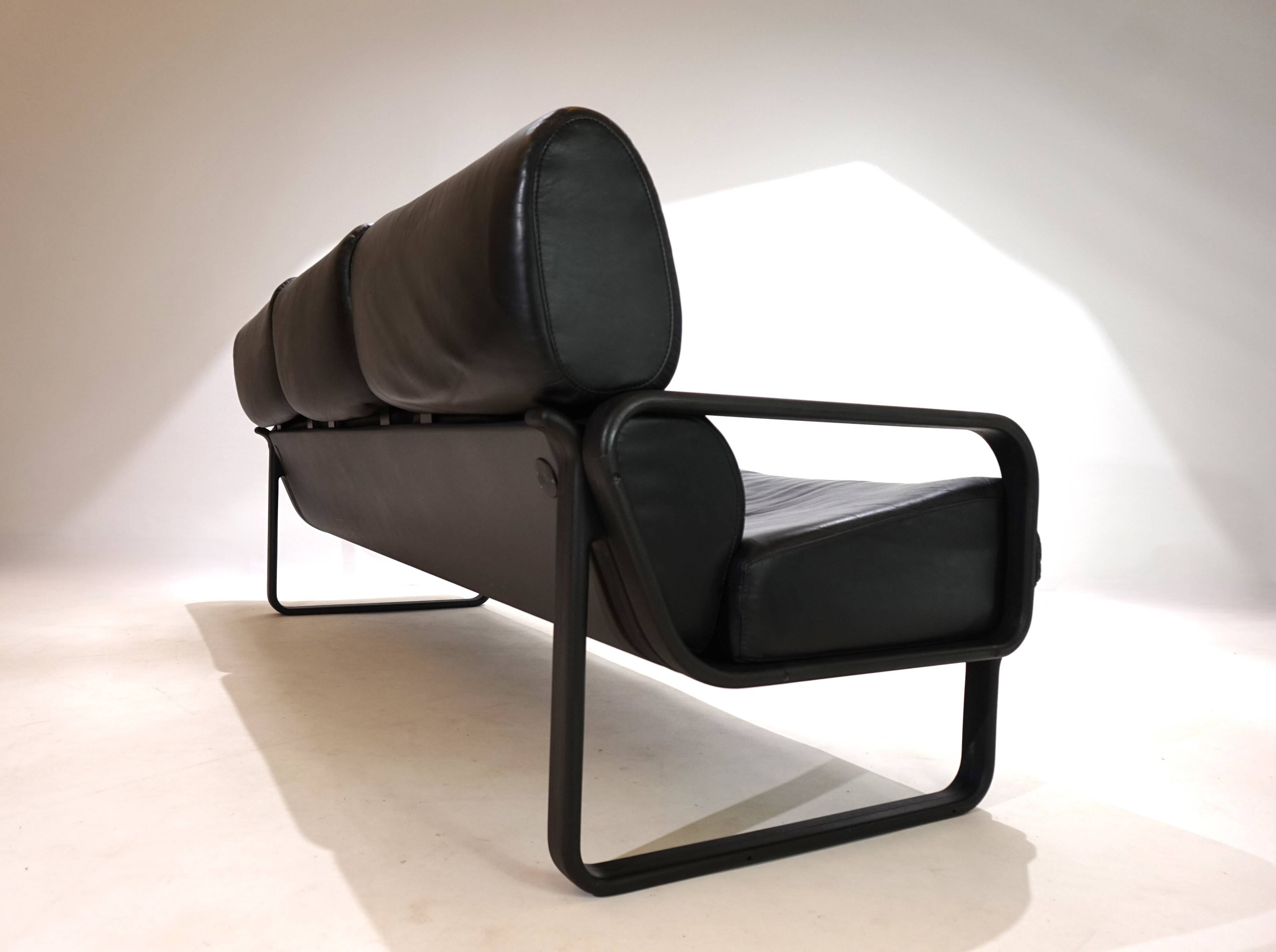 Drabert Lobbytop three-seater leather sofa by Otto Zapf, 1979