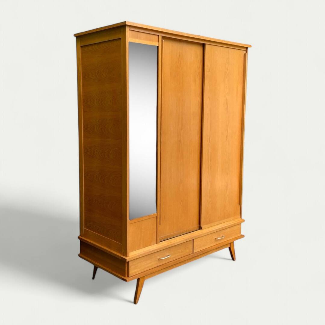 Vintage wardrobe with compass feet 1960
