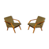 Pair of antique armchair Mier Topolcany green/yellow