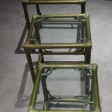 Vintage nesting table, green color