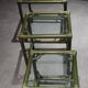 Vintage nesting table, green in colour.