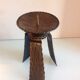 Brutalist candle holder tripod in golden metal / vintage 60s-70s