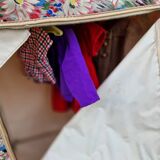 Set including bed, wardrobe and 5 doll clothes