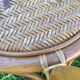 Vintage bamboo and rattan coffee table