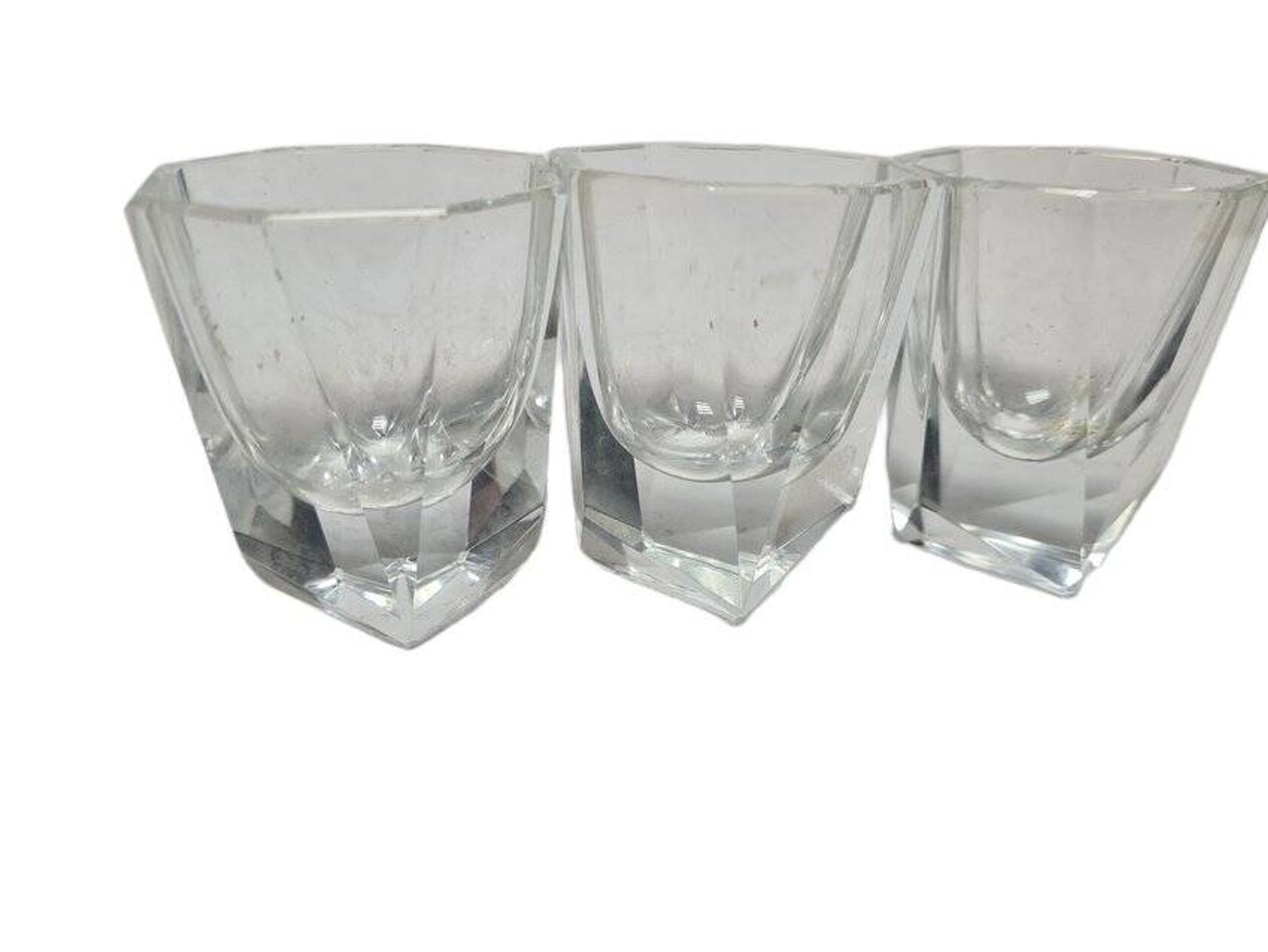 Verres Art Déco, Pologne, années 1930, ensemble de 3