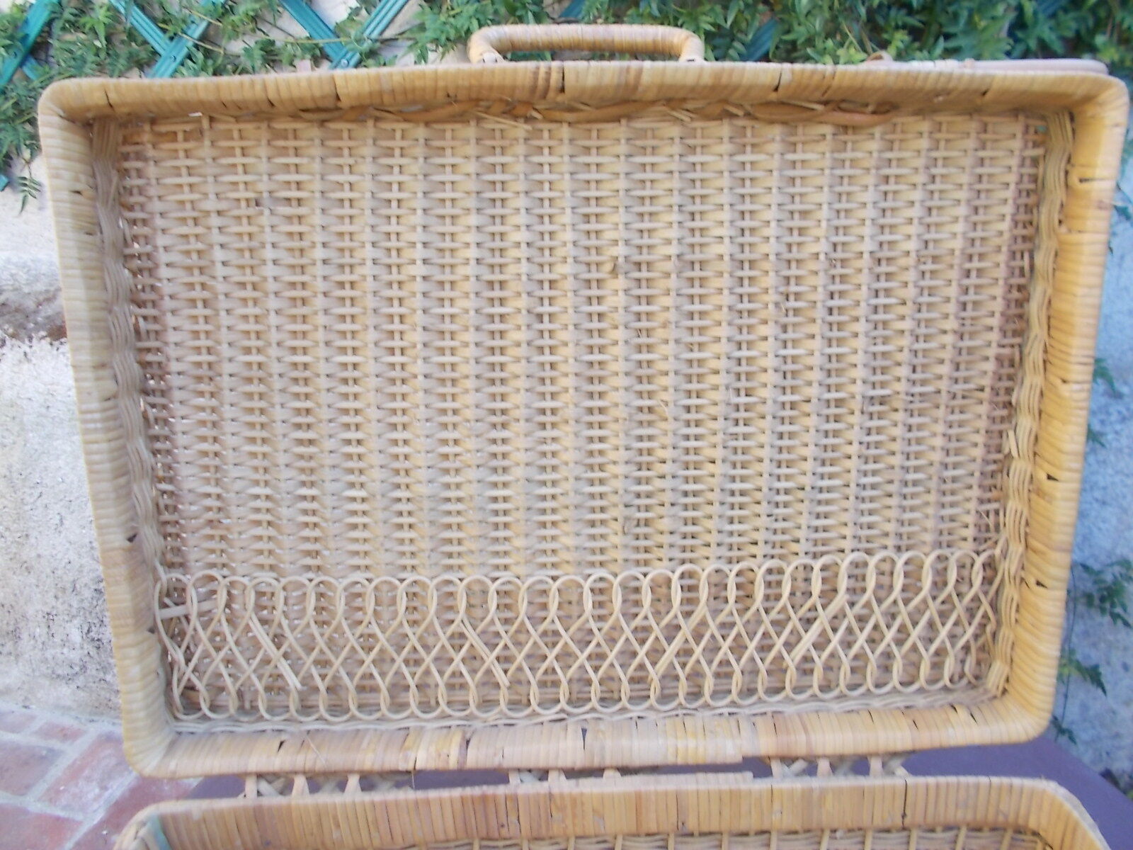 Wicker briefcase suitcase