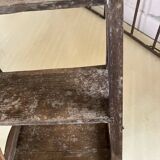 Old wooden library stepladder chair