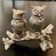 Duo of salt shaker and pepper owl shape in metal