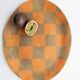 Oval stoneware dish