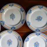 5 assiettes plates 1739 Rouen
