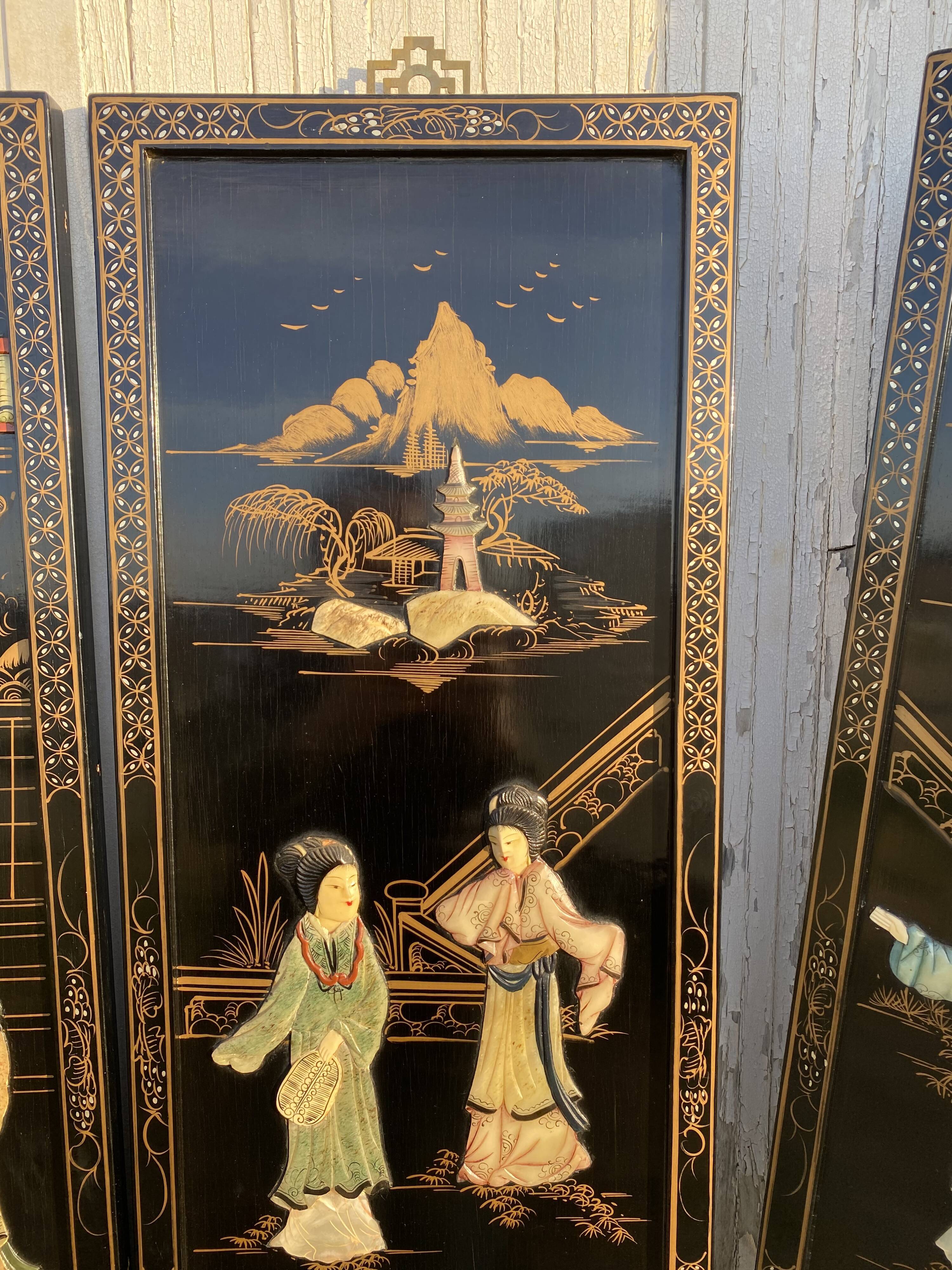 Chinese lacquered panels