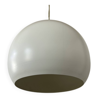 Vintage white metal pendant light, France 1980