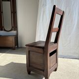 Antique oak storage chair
