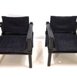 Bofinger set of 2 Farmer lounge chairs with table by Gerd Lange, 1960
