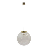Design Midcentury Brass and bubble glass Pendant, 1980s