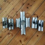 Set of Oxar brand wall lights in chromed steel