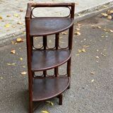 Étagère d'angle vintage rotin et osier 3 niveaux