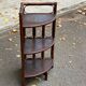 Vintage rattan and wicker corner shelf, 3 tiers