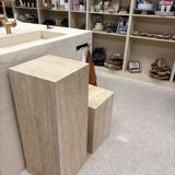 raw polished travertine pedestal column travertine marble display