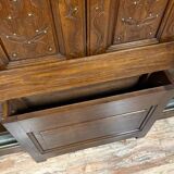 Coat rack with chest function in solid oak circa 1880