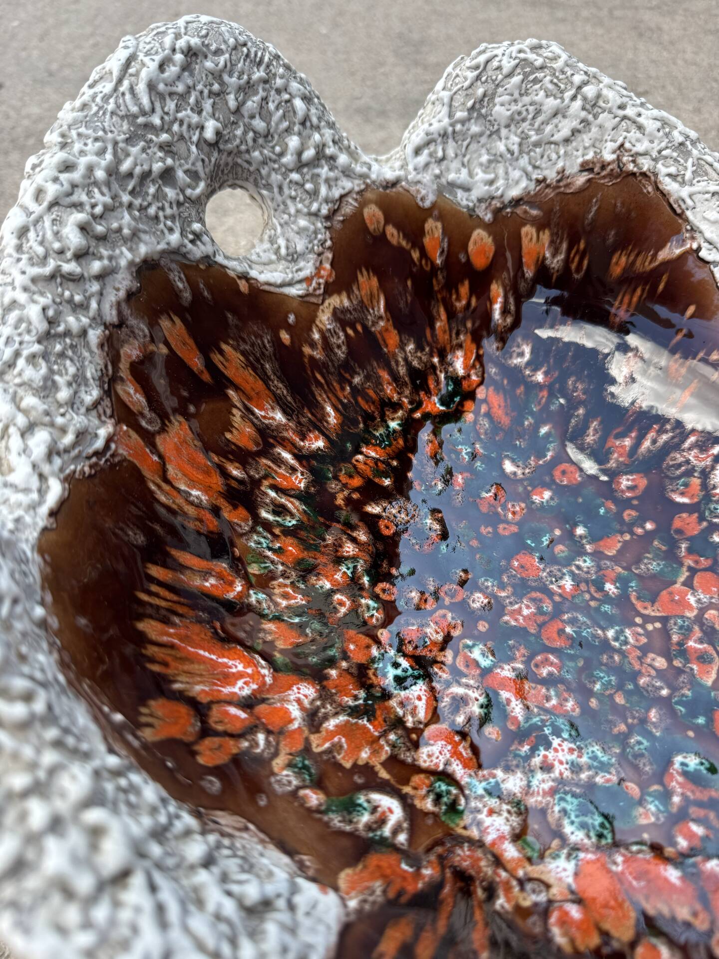 Large ceramic bowl lava Vallauris 1970s