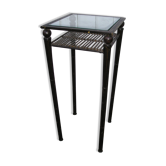 Table d'appoint en métal et plateau verre