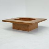 Square coffee table / bar table from Smania with burl wood