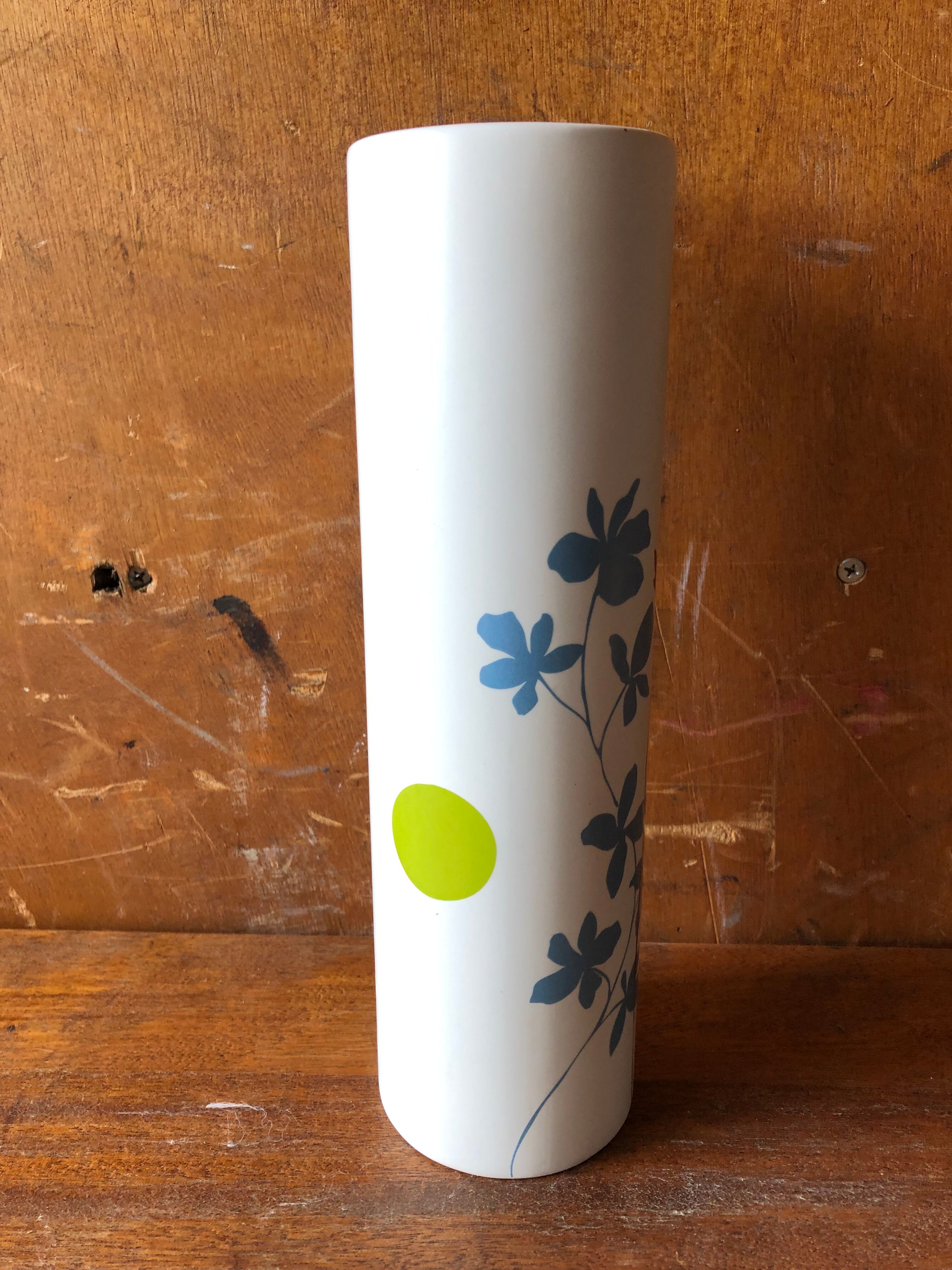 Vase roll leonor mataillet ceramic painting flowers vintage