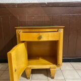 1950s Art Deco bedside table with inlaid mirror
