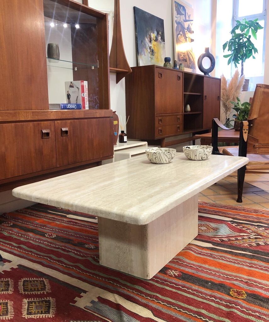 Travertine coffee table Italy 1970