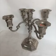 Silver-plated candle holder with 5 lights - late 20th century vintage
