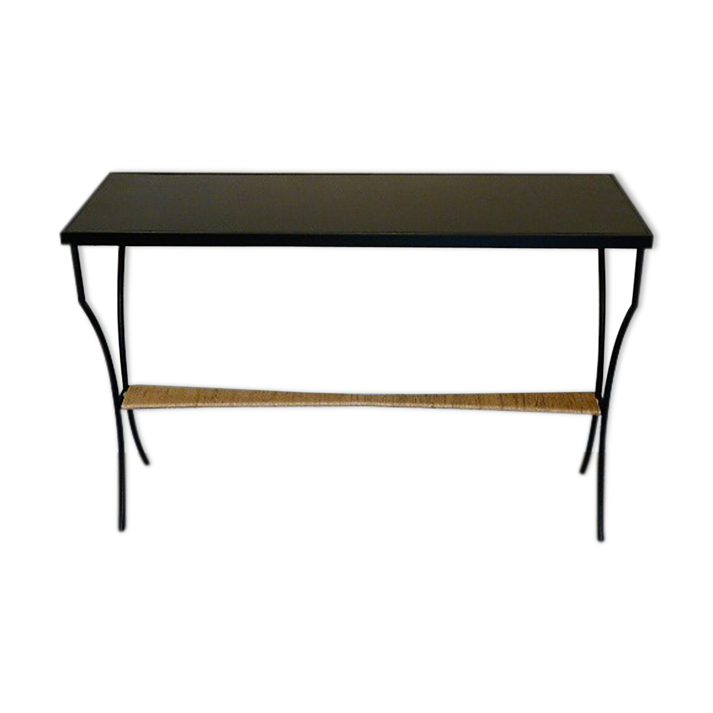 Vintage console in metal and rope