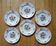 Kg luneville "réverbère" 6 flat plates earthenware hand-painted flowers ø25.5 cm