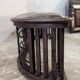 Old fireplace bench, wrought iron leather and oak