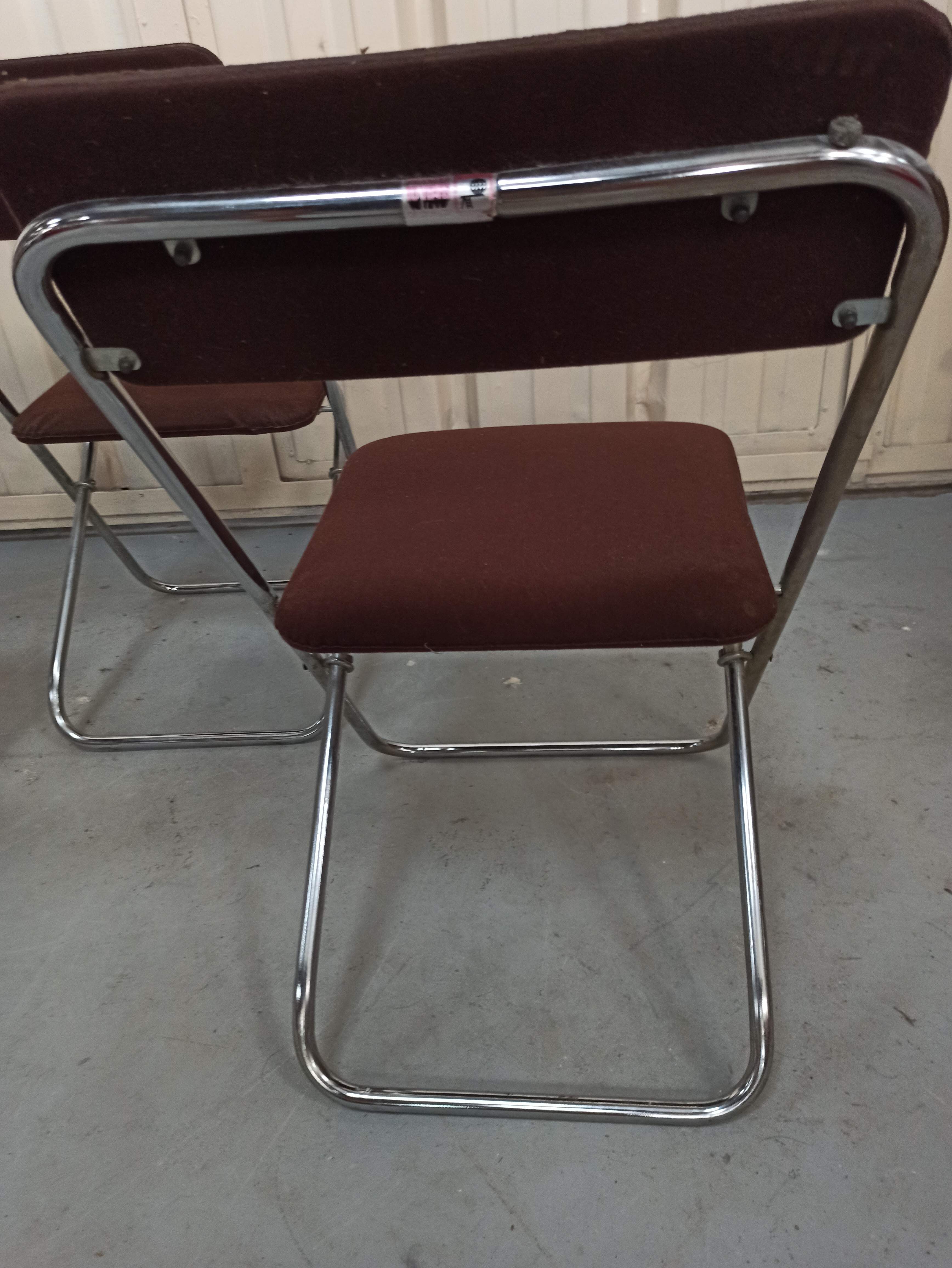 Framar - 4 folding chairs in brown fabric