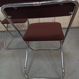 Framar - 4 folding chairs in brown fabric