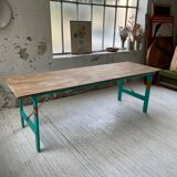 Vintage guinguette table 230 cm green