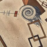 Modernist carpet abstract design 132x185 cream and brown