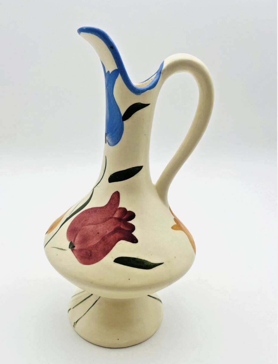 Vintage ceramic pitcher with floral decoration - 637023