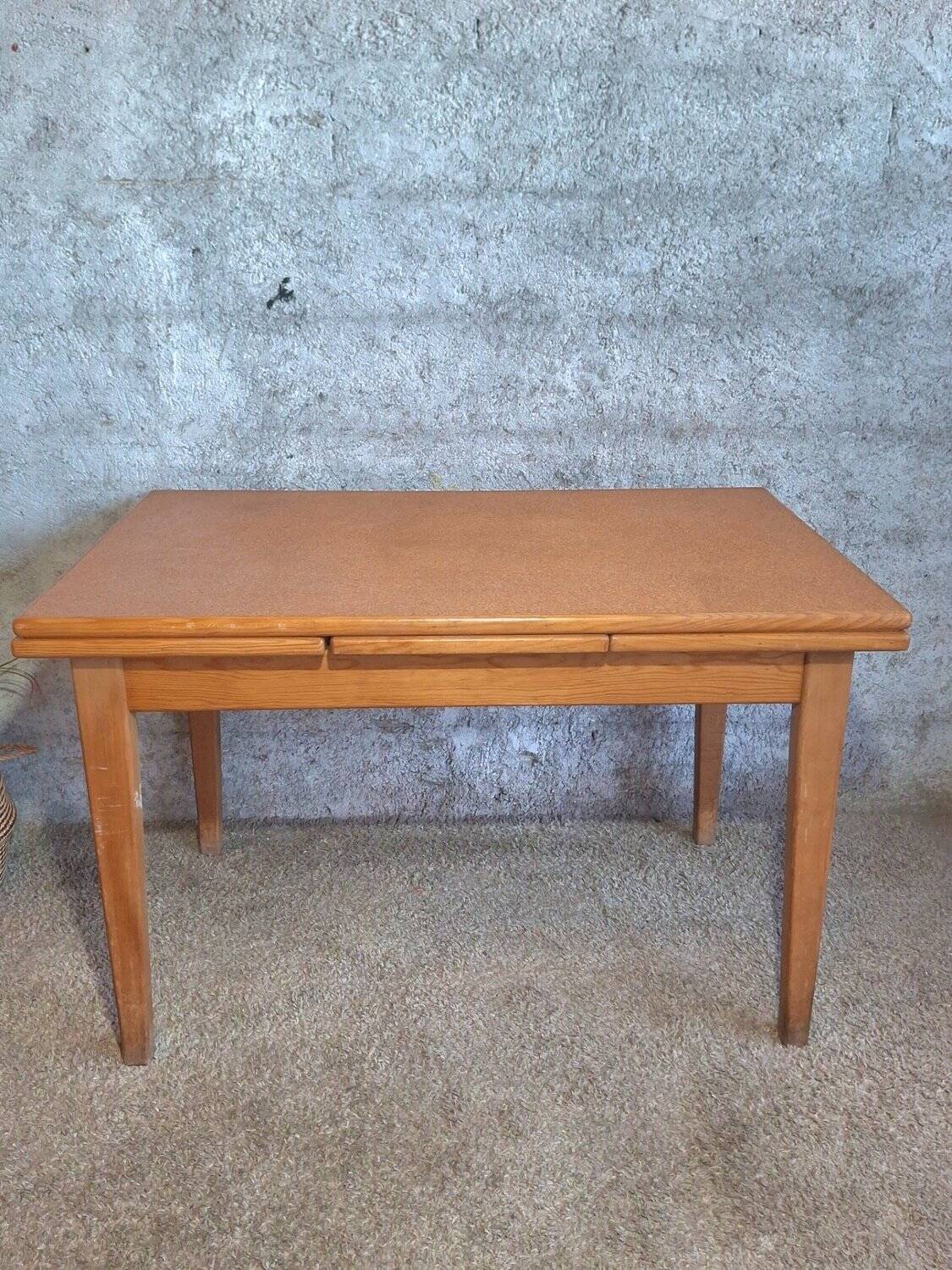 1950s dining table with sliding extensions