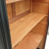 Open bookcase XIXth lacquered black