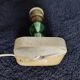 Modernist lamp foot art deco style marble base balls glass