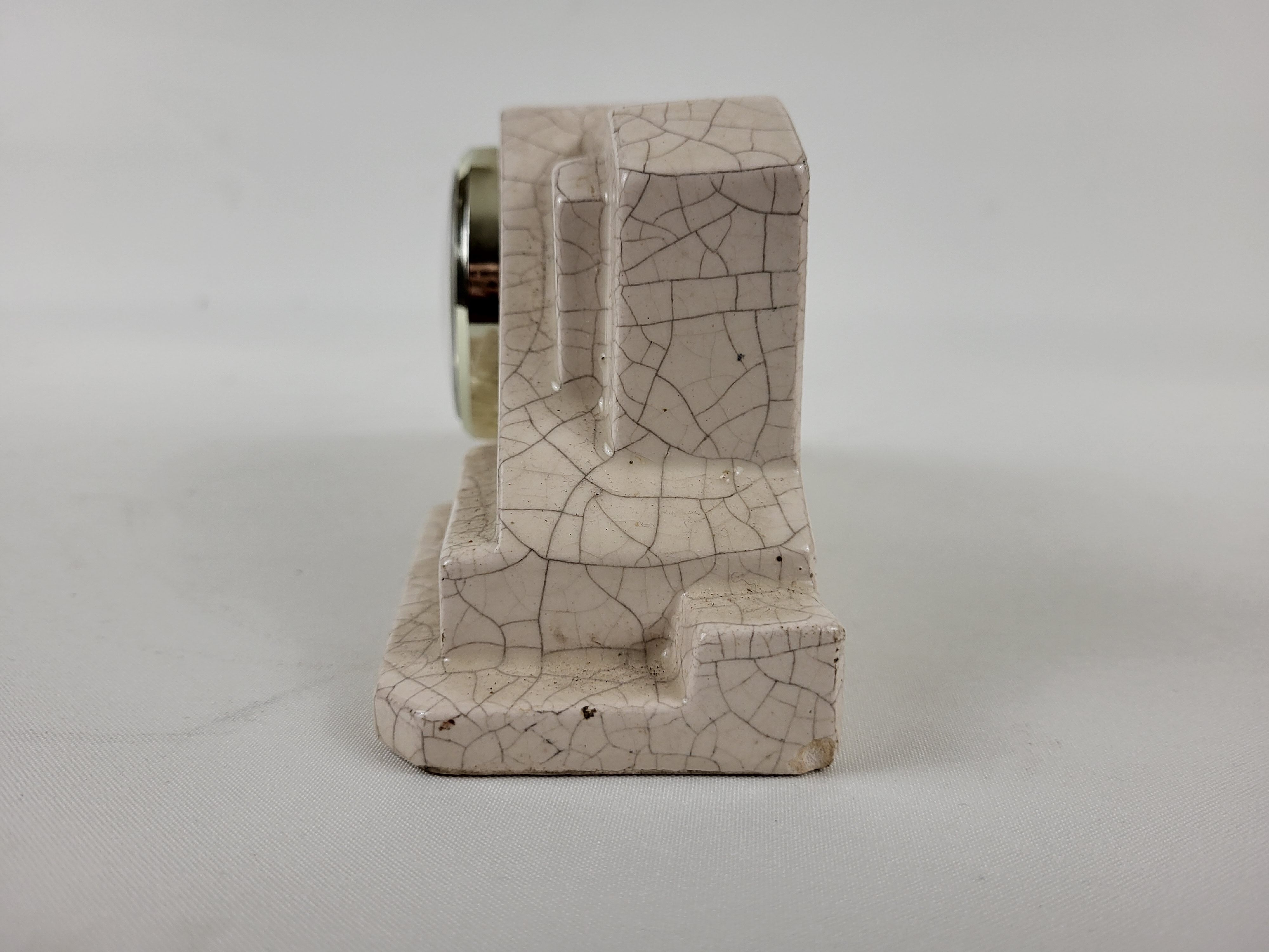 Art deco cracked earthenware clock