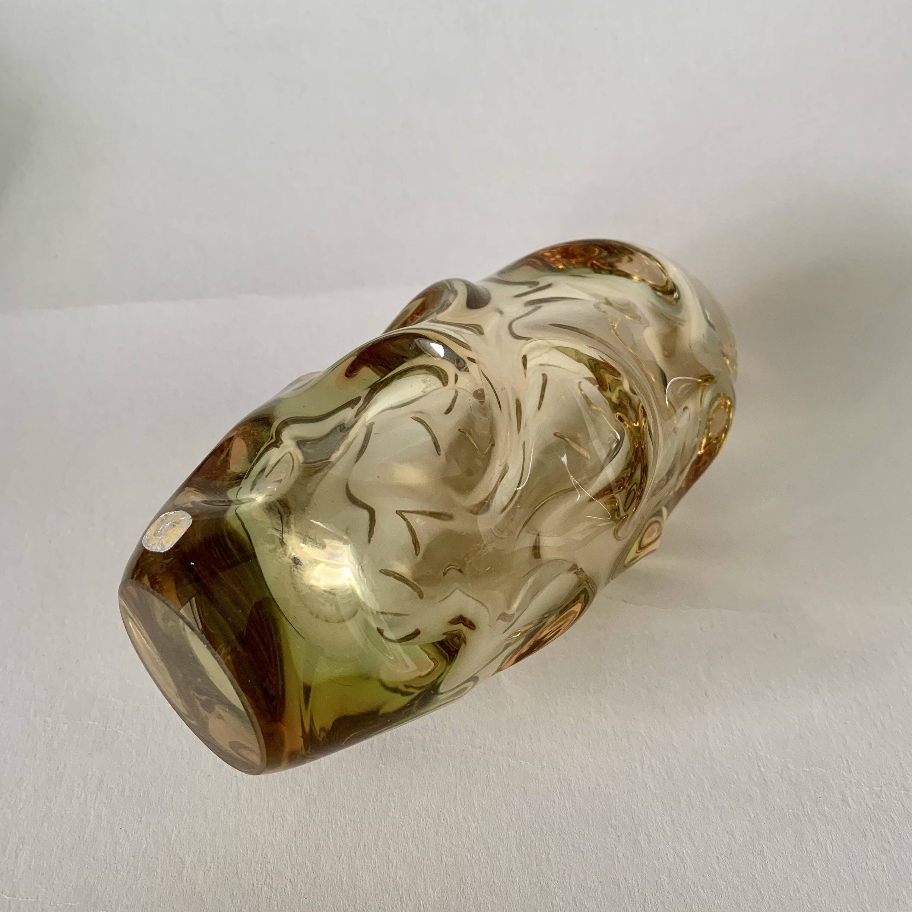 Vintage Czech Glass Vase by Jan Beranek for Skrdlovice, 1960s