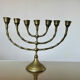 Menorah hanukkah candle holder in brass 7 candles