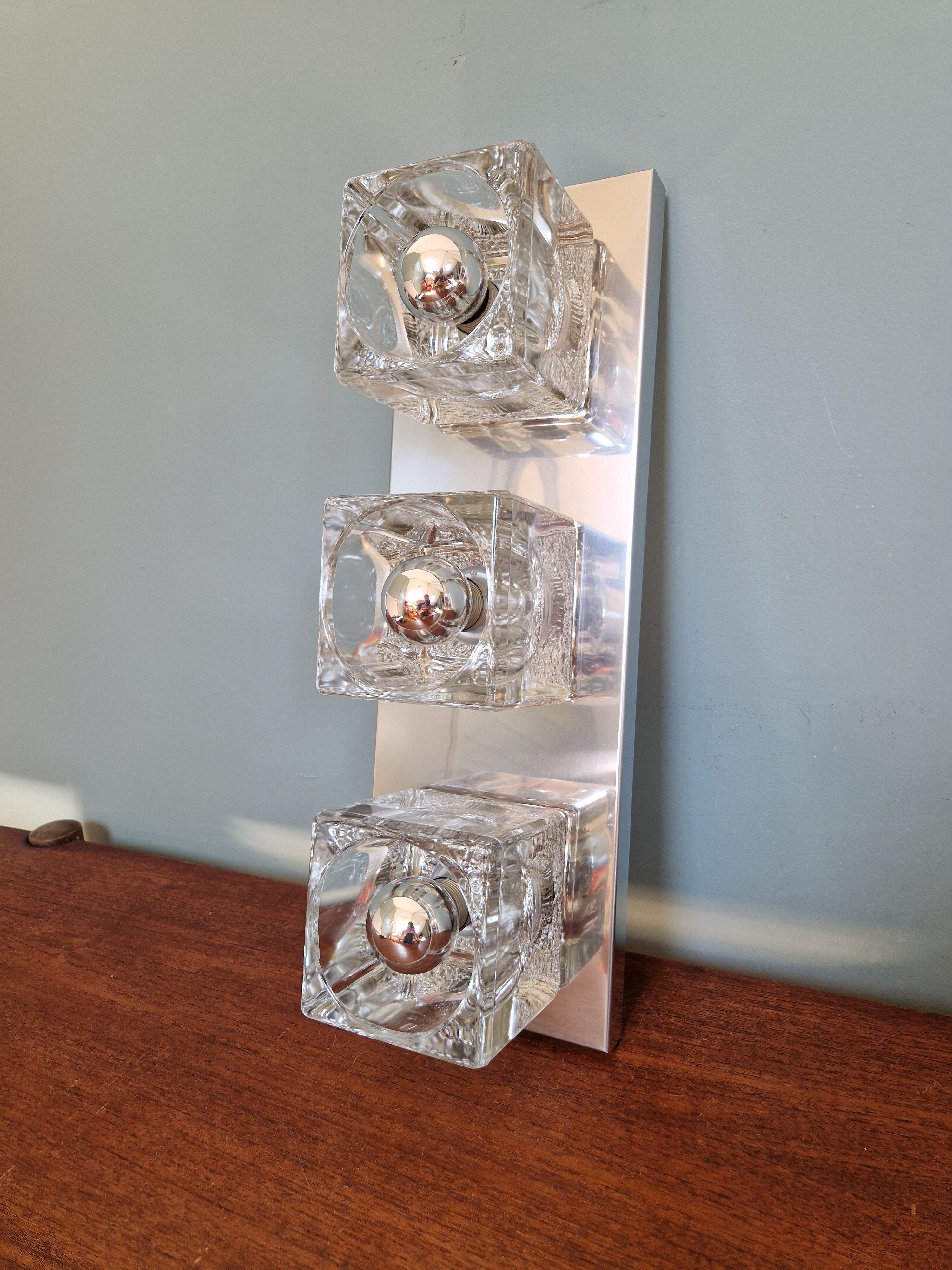 Triple wall lamp Ice Cube, Peill & Putzler, 1970