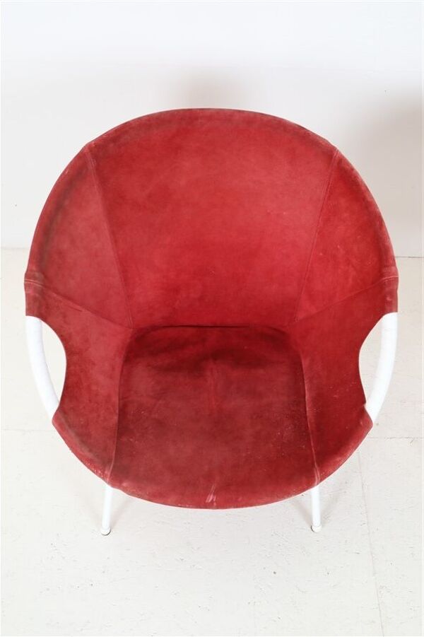 Ensemble de 2 chaises Lusch Balloon / fauteuils en daim / chaises de cocktail / design Mid-Century Modern / années 1960